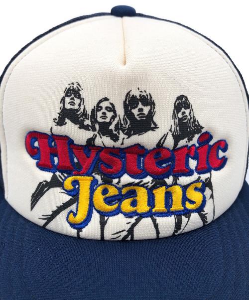Hysteric Glamour（ヒステリックグラマー）Hysteric Glamour (ヒステリックグラマー) HYSTERIC JEANS刺繍 メッシュキャップ ネイビー サイズ:FREEの古着・服飾アイテム