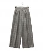 Ameriアメリ）の古着「LIGHT TWEED MANY TUCK PANTS」｜グレー