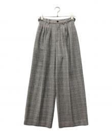 Ameri（アメリ）の古着「LIGHT TWEED MANY TUCK PANTS」｜グレー