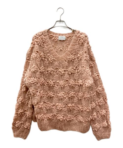 CLANE（クラネ）CLANE (クラネ) BUMPY OVER V NECK KNIT TOPS ピンク サイズ:2の古着・服飾アイテム