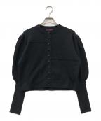 CABANキャバン）の古着「コットンカシミヤ クルーネックカーディガン」｜ブラック
