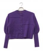CABANキャバン）の古着「コットンカシミヤ クルーネックカーディガン」｜パープル