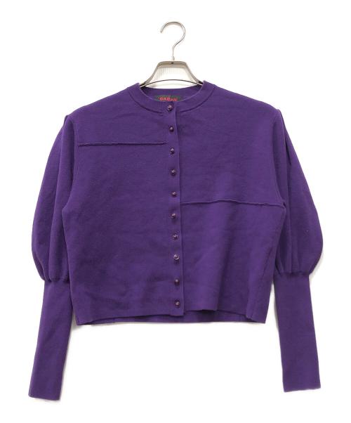 CABAN（キャバン）CABaN (キャバン) コットンカシミヤ クルーネックカーディガン パープル サイズ:Fの古着・服飾アイテム