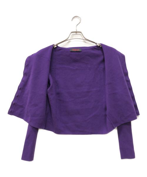 CABAN（キャバン）CABaN (キャバン) コットンカシミヤ クルーネックカーディガン パープル サイズ:Fの古着・服飾アイテム