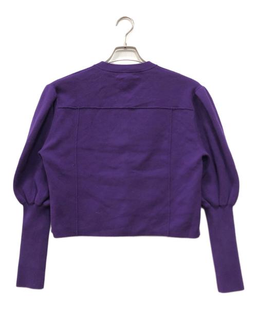 CABAN（キャバン）CABaN (キャバン) コットンカシミヤ クルーネックカーディガン パープル サイズ:Fの古着・服飾アイテム