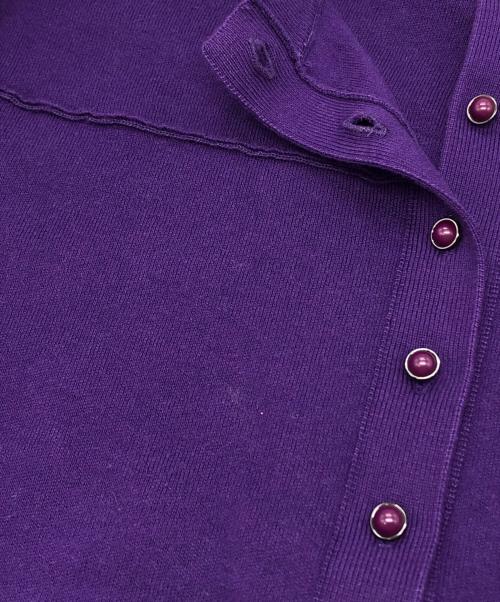 CABAN（キャバン）CABaN (キャバン) コットンカシミヤ クルーネックカーディガン パープル サイズ:Fの古着・服飾アイテム