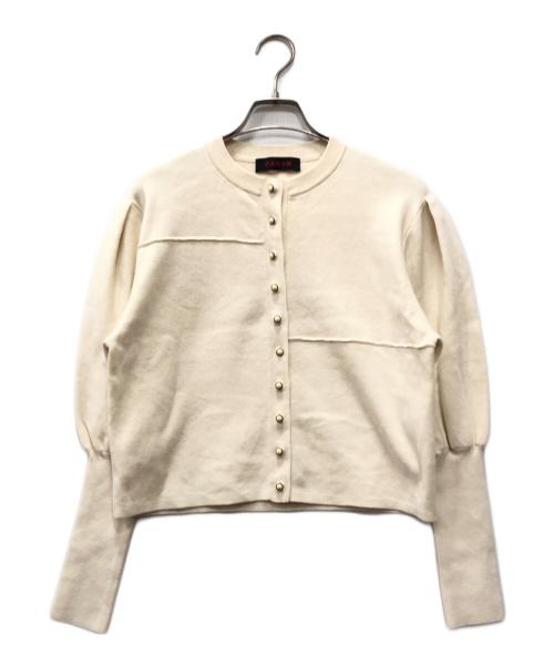 CABAN（キャバン）CABaN (キャバン) コットンカシミヤ クルーネックカーディガン ベージュ サイズ:Fの古着・服飾アイテム