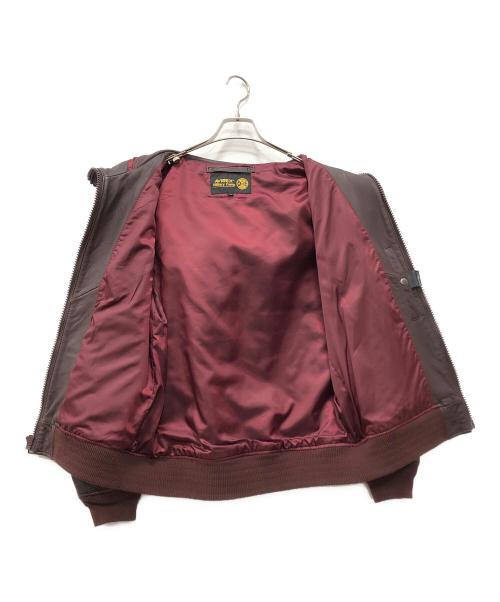 AVIREX（アヴィレックス）AVIREX (アヴィレックス) LEATHER HOODIE HALO ブラウン サイズ:XLの古着・服飾アイテム