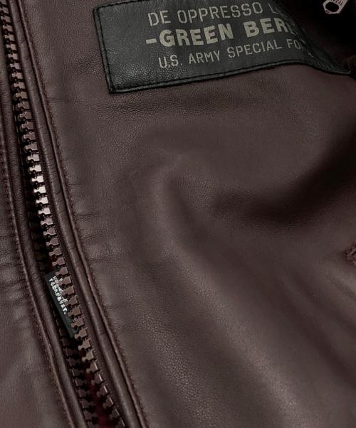 AVIREX（アヴィレックス）AVIREX (アヴィレックス) LEATHER HOODIE HALO ブラウン サイズ:XLの古着・服飾アイテム