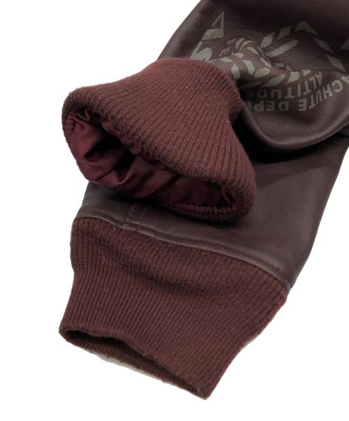 AVIREX（アヴィレックス）AVIREX (アヴィレックス) LEATHER HOODIE HALO ブラウン サイズ:XLの古着・服飾アイテム