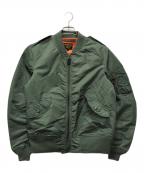 AVIREXアヴィレックス）の古着「L-2 CM LOGO フライトジャケット」｜グリーン