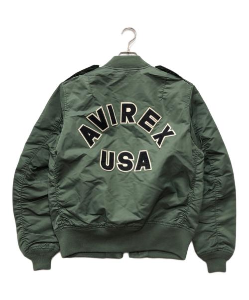 AVIREX（アヴィレックス）AVIREX (アヴィレックス) L-2 CM LOGO フライトジャケット グリーン サイズ:XLの古着・服飾アイテム