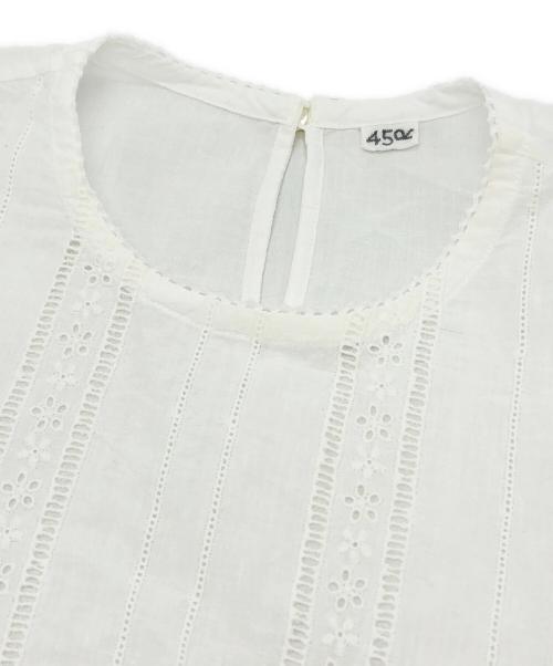 45R（フォーティファイブ・アール）45R (フォーティファイブ・アール) 長袖ブラウス ホワイト サイズ:下記参照の古着・服飾アイテム