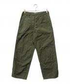 CIOTAシオタ）の古着「スビンコットンバックサテンベイカーパンツ」｜オリーブ