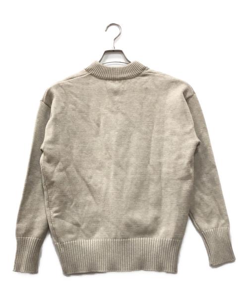 AMI Alexandre Mattiussi（アミアレクサンドルマテュッシ）AMI Alexandre Mattiussi (アミアレクサンドルマテュッシ) ハートロゴ刺繍カーディガン ベージュ サイズ:Sの古着・服飾アイテム