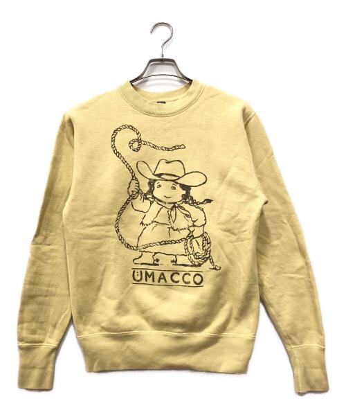 45R（フォーティファイブ・アール）45R (フォーティファイブ・アール) ウマッコちゃんプリントの908裏毛クルースウェット ベージュ サイズ:★★の古着・服飾アイテム
