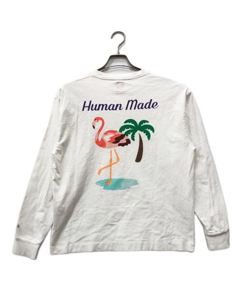 HUMAN MADE（ヒューマンメイド）HUMAN MADE (ヒューマンメイド) Flamingo L/S T-Shirt ホワイト サイズ:Mの古着・服飾アイテム