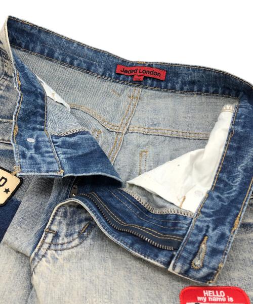 Jaded London（ジェイデッドロンドン）jaded london (ジェイデッドロンドン) クラッシュパッチデニムパンツ ブルー サイズ:30の古着・服飾アイテム