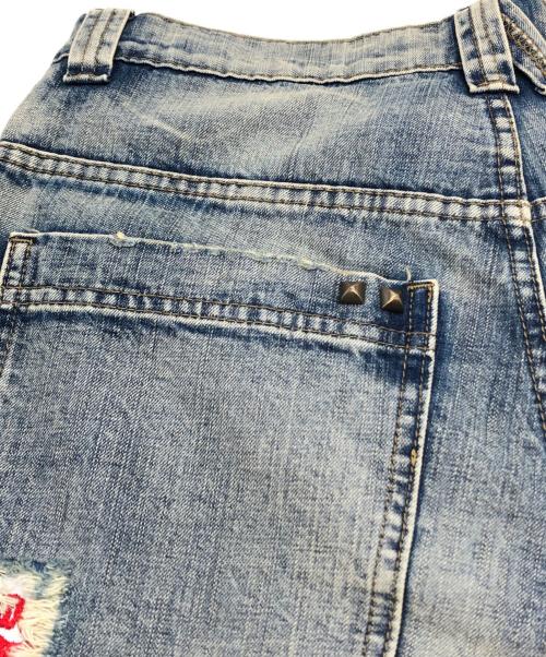 Jaded London（ジェイデッドロンドン）jaded london (ジェイデッドロンドン) クラッシュパッチデニムパンツ ブルー サイズ:30の古着・服飾アイテム