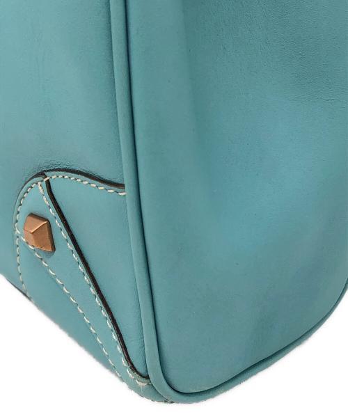 GUCCI（グッチ）GUCCI (グッチ) ニュージャッキーレザーGGキャンバスハンドバッグ ブルー サイズ:下記参照の古着・服飾アイテム