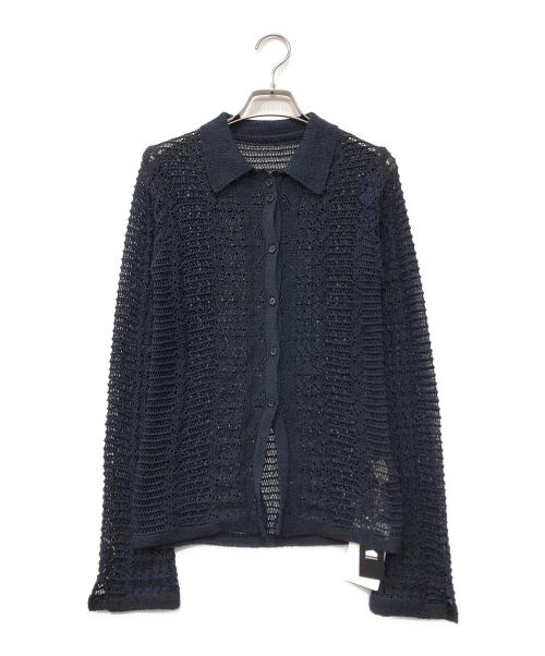 anuke（アンヌーク）anuke (アンヌーク) Mix Knit Shirts ネイビー サイズ:F 未使用品の古着・服飾アイテム