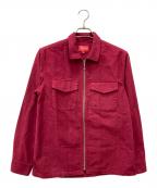SUPREMEシュプリーム）の古着「solid flannel zip up shirt(ソリッド　フランネル　ジップ　アップ　シャツ)」｜レッド