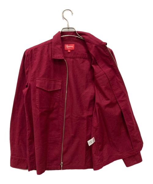 SUPREME（シュプリーム）Supreme (シュプリーム) solid flannel zip up shirt(ソリッド　フランネル　ジップ　アップ　シャツ) レッド サイズ:Sの古着・服飾アイテム