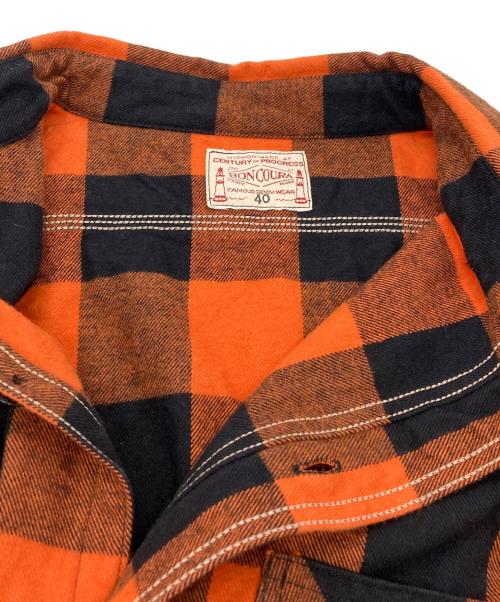 BONCOURA（ボンクラ）BONCOURA (ボンクラ) LOFT MAN 別注WORK SHIRT FLANNEL BUFFALO CHECK オレンジ サイズ:40の古着・服飾アイテム