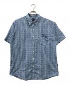 stussyステューシー）の古着「半袖チェックシャツ」｜ネイビー