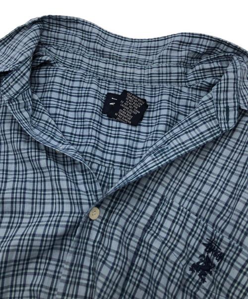 stussy（ステューシー）stussy (ステューシー) 半袖チェックシャツ ネイビー サイズ:Lの古着・服飾アイテム