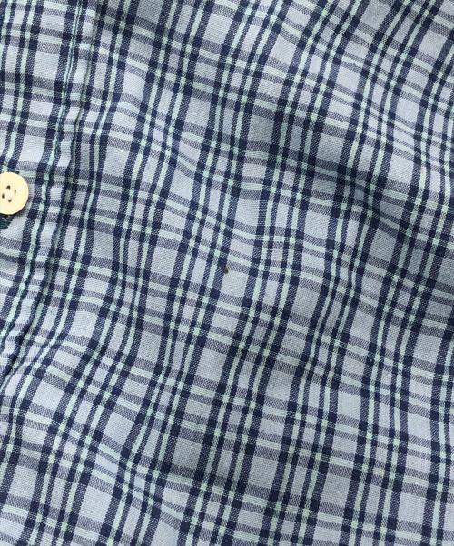 stussy（ステューシー）stussy (ステューシー) 半袖チェックシャツ ネイビー サイズ:Lの古着・服飾アイテム