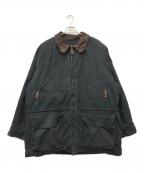 Timberlandティンバーランド）の古着「襟レザーハンティングジャケット」｜ブラック