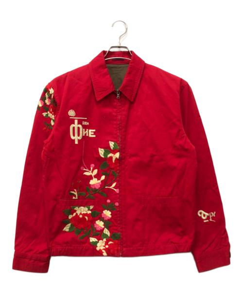 PAUL SMITH（ポールスミス）Paul Smith (ポールスミス) 刺繍ブルゾン レッド サイズ:Lの古着・服飾アイテム