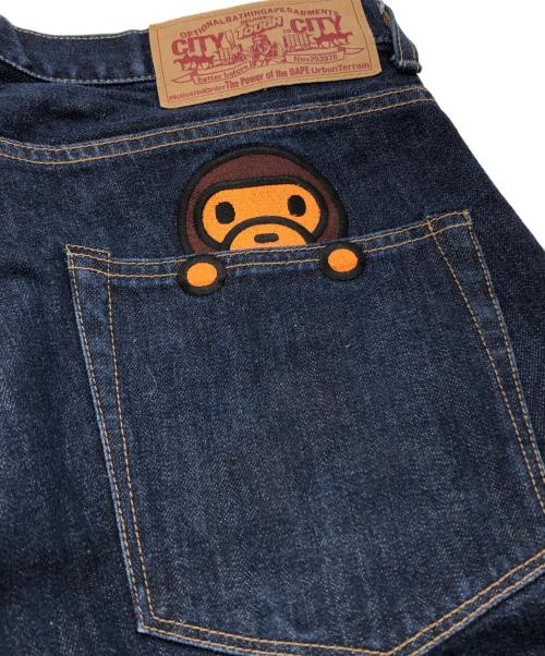 A BATHING APE（ア ベイシング エイプ）A BATHING APE (ア ベイシング エイプ) ハーフデニムパンツ インディゴ サイズ:Lの古着・服飾アイテム