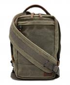 Nut Sacナットサック）の古着「ワックスキャンバスバッグ」｜グリーン