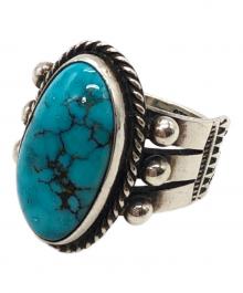 DARRELL CADMAN（ダレル キャドマン）の古着「スタンプワークターコイズリング」｜シルバー