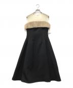 CELFORD×HANAE MORIセルフォード×ハナエモリ）の古着「ファードッキングフィット＆フレアドレス」｜ブラック