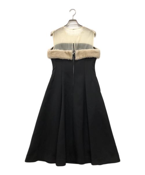 CELFORD（セルフォード）CELFORD (セルフォード) HANAE MORI (ハナエモリ) ファードッキングフィット＆フレアドレス ブラック サイズ:38の古着・服飾アイテム