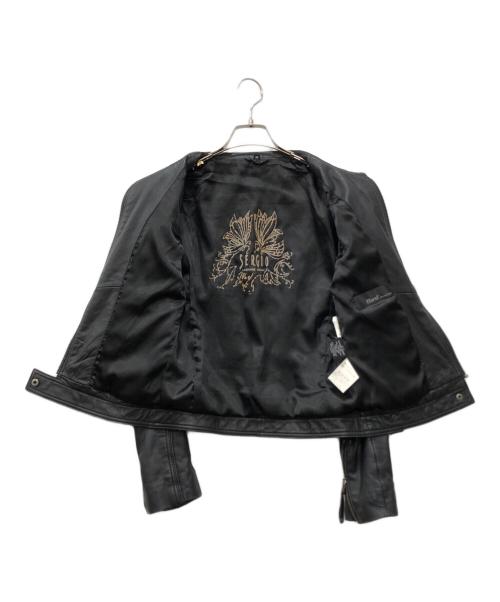 Haruf（ハルフ）Haruf (ハルフ) ラムレザーレザージャケット ブラック サイズ:36の古着・服飾アイテム