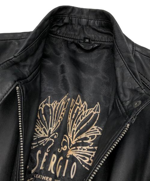 Haruf（ハルフ）Haruf (ハルフ) ラムレザーレザージャケット ブラック サイズ:36の古着・服飾アイテム