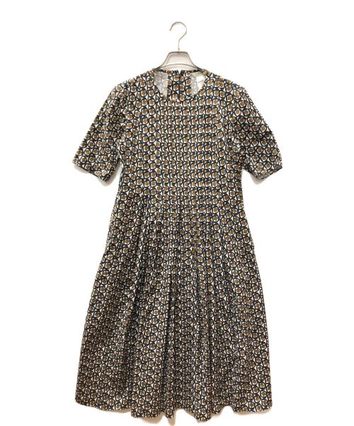 'S Max Mara（エスマックスマーラ）'S Max Mara (エスマックスマーラ) 総柄ブラウスワンピース ブラウン サイズ:38の古着・服飾アイテム