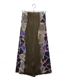 PLEATS PLEASE（プリーツプリーズ）の古着「プリーツスカート」｜グリーン