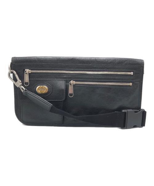 GUCCI（グッチ）GUCCI (グッチ) インターロッキングGクロスボディバッグ ブラック サイズ:下記参照の古着・服飾アイテム