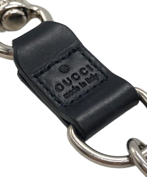 GUCCI（グッチ）GUCCI (グッチ) レザーウォレットチェーン シルバー×ブラック サイズ:下記参照の古着・服飾アイテム
