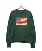 POLO RALPH LAURENポロ・ラルフローレン）の古着「星条旗ニット」｜グリーン