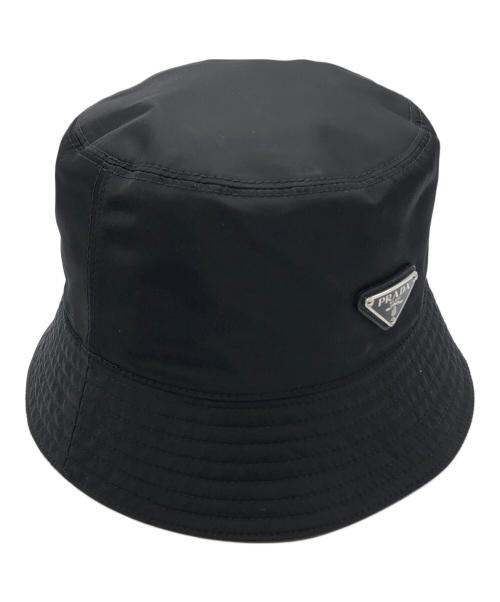 PRADA（プラダ）PRADA (プラダ) ReNylon 三角ロゴ バケットハット ブラック サイズ:XXLの古着・服飾アイテム