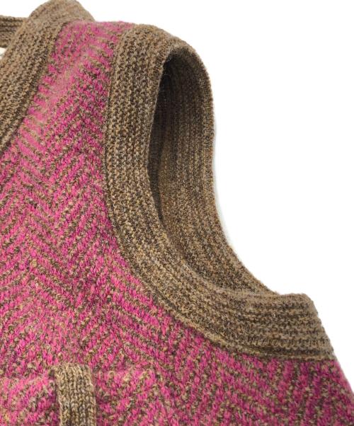 45R（フォーティファイブ・アール）45R (フォーティファイブ・アール) シェットランドニットツイードの908ベスト ブラウン サイズ:02の古着・服飾アイテム