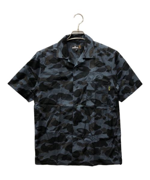 A BATHING APE（ア ベイシング エイプ）A BATHING APE (ア ベイシング エイプ) カモフラシャツ ネイビー サイズ:Ｍの古着・服飾アイテム