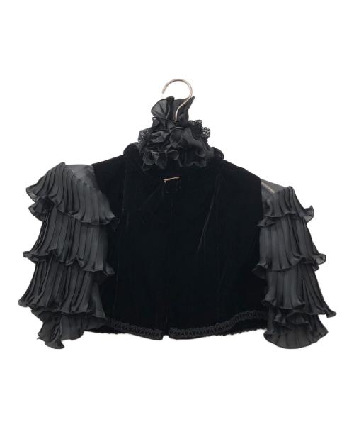 ALICE AUAA（アリスアウアア）alice auaa (アリスアウアア) チンストラップフリルジャケット ブラック サイズ:3の古着・服飾アイテム