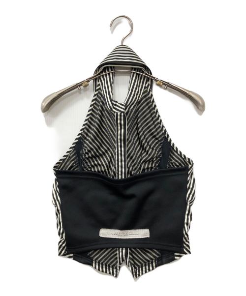 ALICE AUAA（アリスアウアア）Alice Auaa (アリスアウアア) ノースリーブストライプシャツ ブラック サイズ:3の古着・服飾アイテム